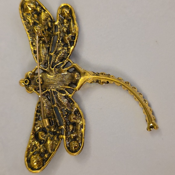 Dragonfly Brooch,Aqua and SeaBlue,Large - Picture 2 of 5